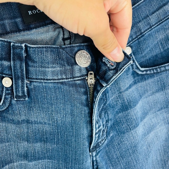 ROCK & REPUBLIC BLUE SKINNY JEANS ANKLE ZIPPER - Picture 7 of 9